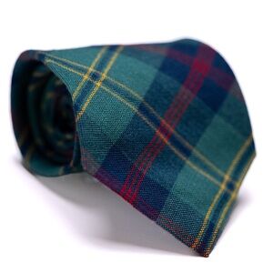Lochcarron‎ Plaid Gretna Green Tartan Scottish Wool Men's Necktie, EUC